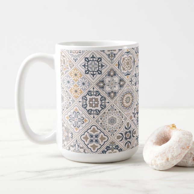 Traditionell ornament portugisisk och spansk Boho  Kaffemugg (Med munk)