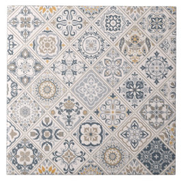 Traditionell ornament portugisisk och spansk Boho  Kakelplatta
