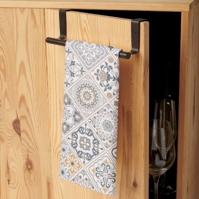 Traditionell ornament portugisisk och spansk Boho  Kökshandduk (Thirds Fold)