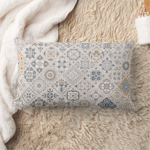 Traditionell ornament portugisisk och spansk Boho Lumbarkudde