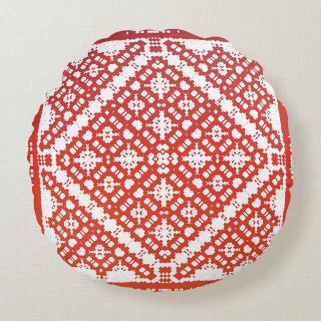 Traditionell ornate mexican talavera. Modern desig Rund Kudde (Framsidan)