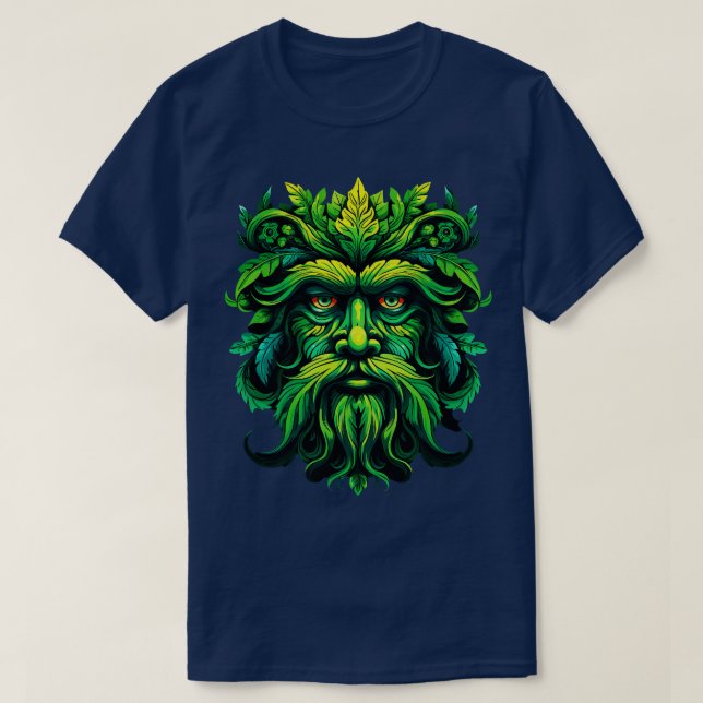 Traditionell Pagan Celtic Greenman T Shirt (Design framsida)