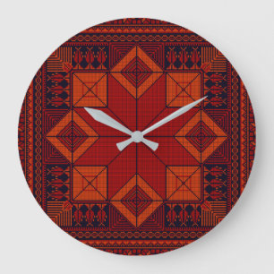 traditionell "Palestine Embroidery tatreez Mönster Stor Klocka