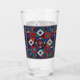 Traditionell palestinsk broderi tatreez färgrik glaskopp