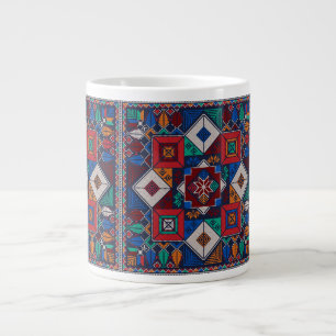 Traditionell palestinsk broderi tatreez  färgrik jumbo mugg