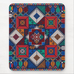 Traditionell palestinsk broderi tatreez färgrik musmatta