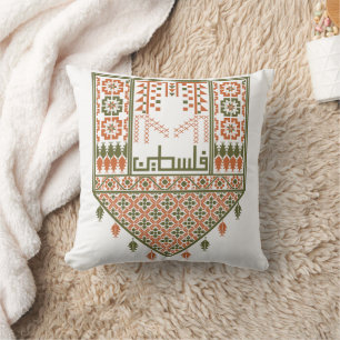traditionell palestinsk broderi tatreez tryckt kudde