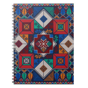 Traditionell palestinsk broderitatuering, färglös anteckningsbok