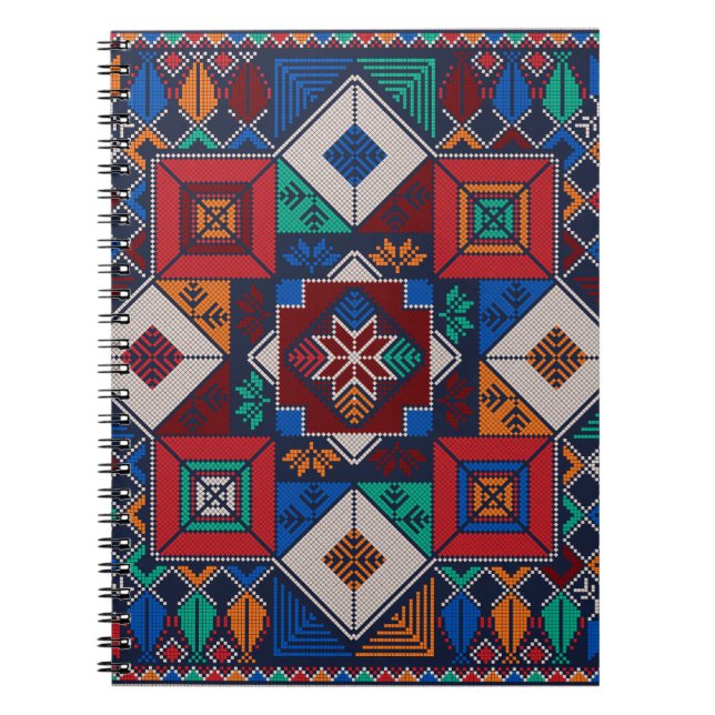 Traditionell palestinsk broderitatuering, färglös anteckningsbok (Framsidan)