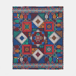 Traditionell palestinsk broderitatuering, färglös fleecefilt