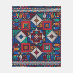 Traditionell palestinsk broderitatuering, färglös fleecefilt