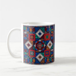 Traditionell palestinsk broderitatuering, färglös kaffemugg
