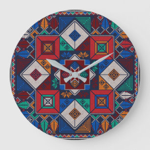 Traditionell palestinsk broderitatuering, färglös stor klocka