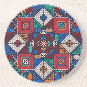 Traditionell palestinsk broderitatuering, färglös underlägg