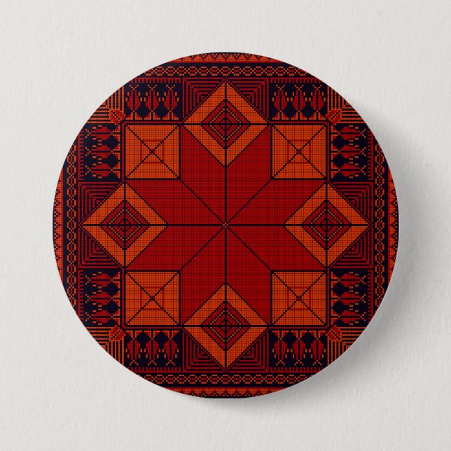 Traditionell palestinsk broderitatuering Mönster Knapp (Framsida)