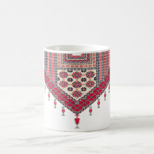 Traditionell palestinsk broderiy kaffemugg