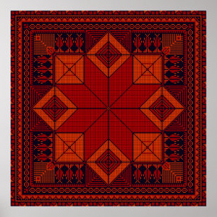 Traditionell palestinsk Embroidery Tatreez Mönster Poster