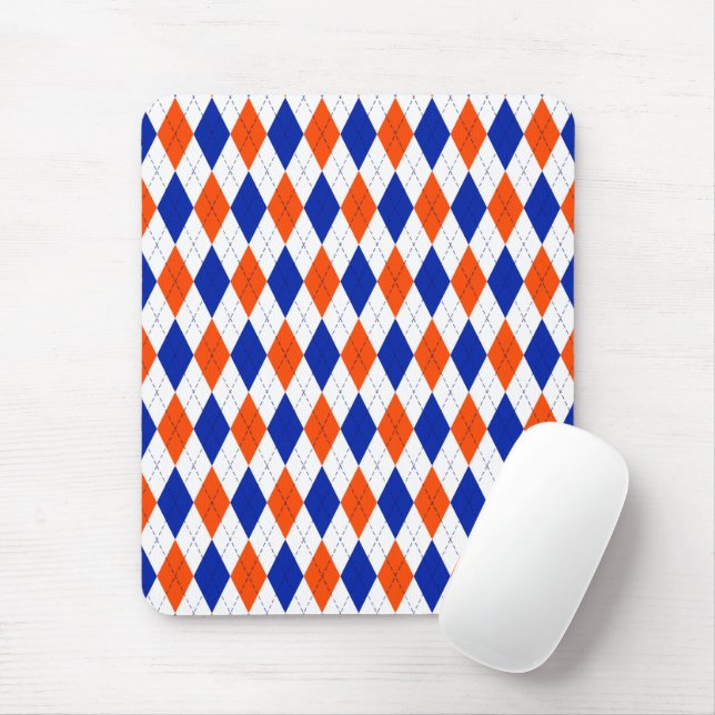 Traditionell pargyle i Orange och blå Musmatta (Med mus)