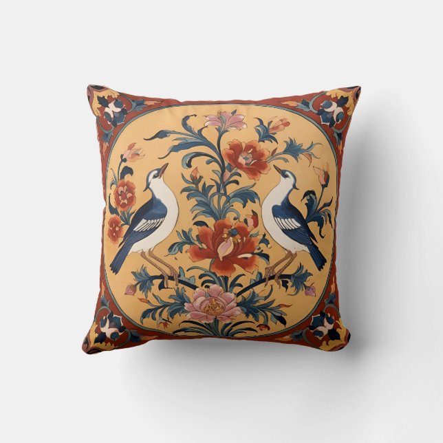 Traditionell, persisk, mönsterruta kudde (Baksida)