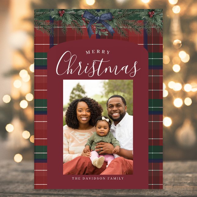 Traditionell Plaid Julkort (Skapare uppladdad)