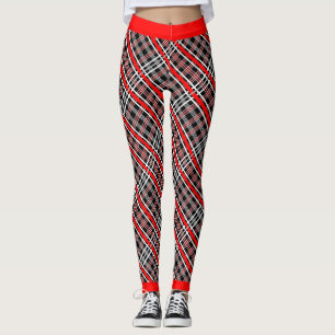 Traditionell Play - Rött vitt svart Leggings