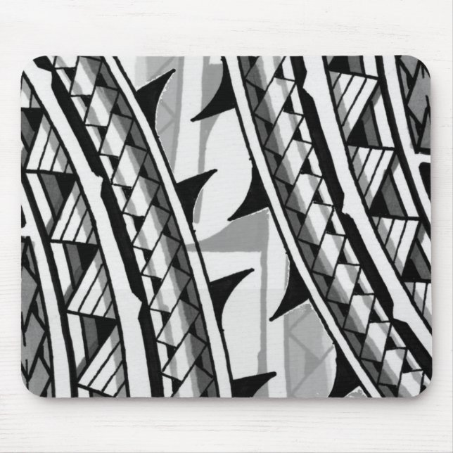 Traditionell Polynesian stam- design/tatuering Musmatta (Framsidan)