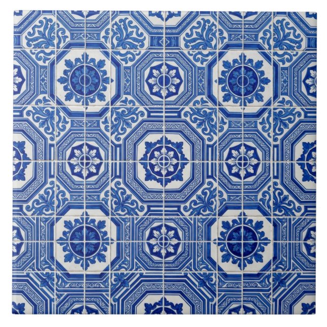 Traditionell portugisisk Azulejo Kakelplatta (Framsidan)