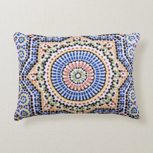 Traditionell portugisisk Azulejo Tile Mönster Prydnadskudde