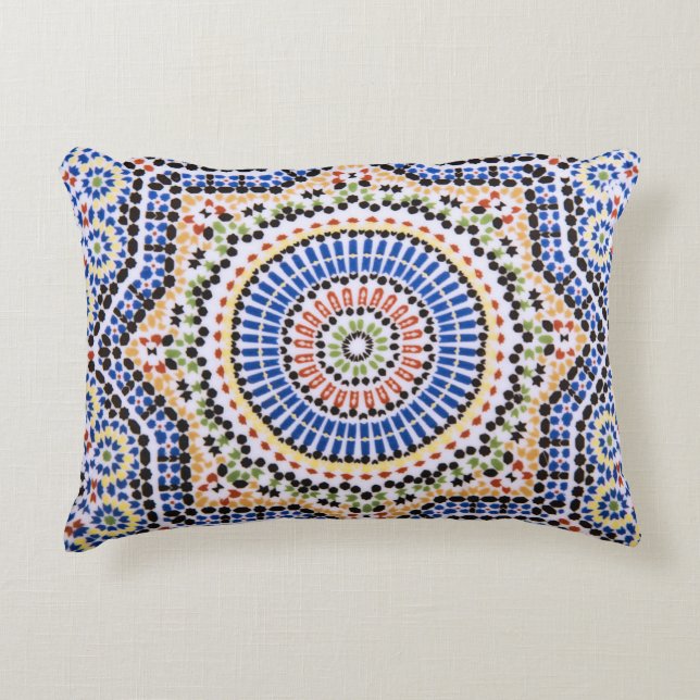 Traditionell portugisisk Azulejo Tile Mönster Prydnadskudde (Framsidan)