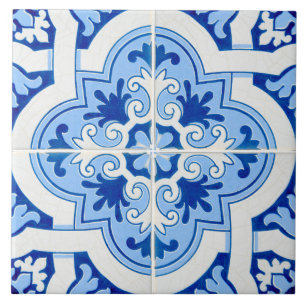 Traditionell portugisisk glaserad kakelplatta