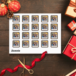 Traditionell Pput/Tartan Helgdag Photo Stickers Fyrkantigt Klistermärke