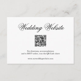 Traditionell QR-kod för svart och vitt Bröllop Tilläggskort
