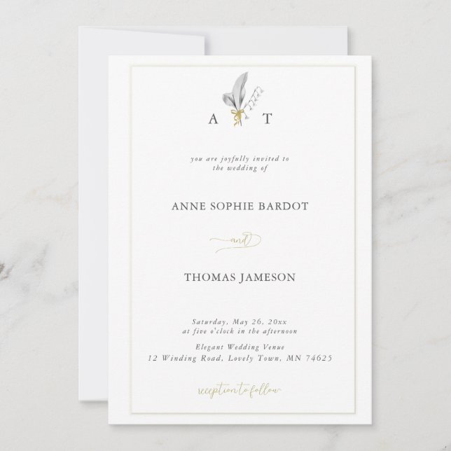 Traditionell Ram Vår Lily i Valley Bröllop Inbjudningar (Framsida)