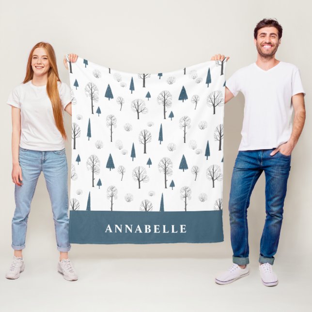 Traditionell regnskog, blått julblått fleecefilt (På plats)