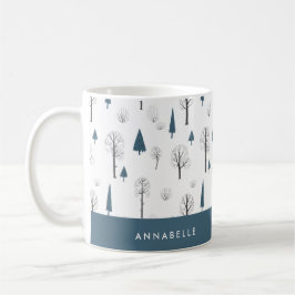 Traditionell regnskog, blått julblått kaffemugg
