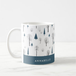 Traditionell regnskog, blått julblått kaffemugg