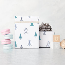 Traditionell regnskog, blått julblått presentpapper