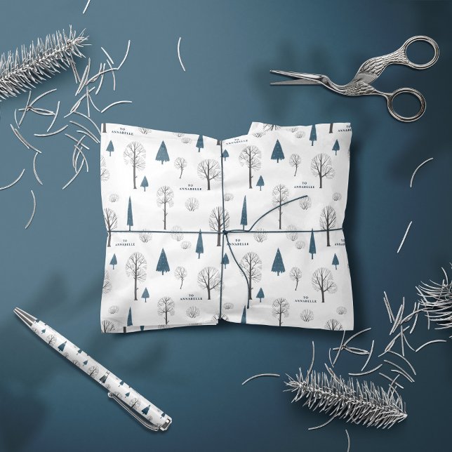 Traditionell regnskog, blått julblått presentpapper (Skapare uppladdad)