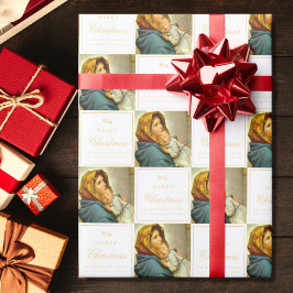 Traditionell Religiösa Virgin Mary & Jesus katolik Presentpapper