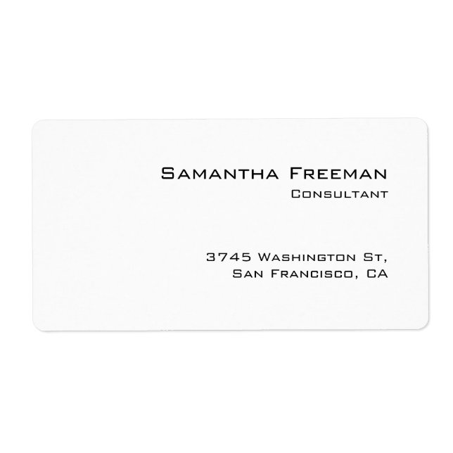 Traditionell Ren Enfärgad Vit Minimalistisk Fraktsedel (Framsidan)