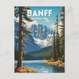 Traditionell resaaffisch för Banff National Park Vykort
