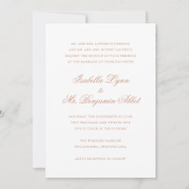 Traditionell Ro Rosa Forme Elegant bröllop Inbjudningar