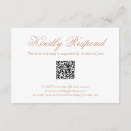 Traditionell Ro Rosa Formell QR-kod Bröllop OSA Kort