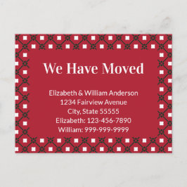 Traditionell röd Grönt jul vi har Flyttat Vykort