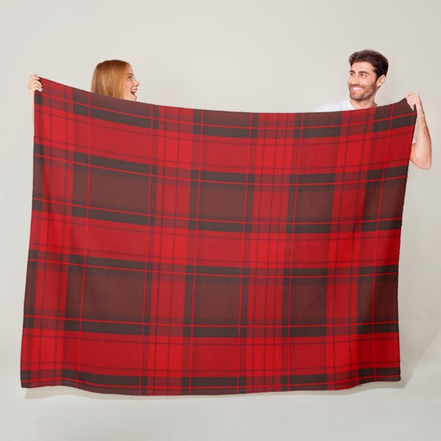 Traditionell, röd, modern Tartan-samling Fleecefilt (På plats)