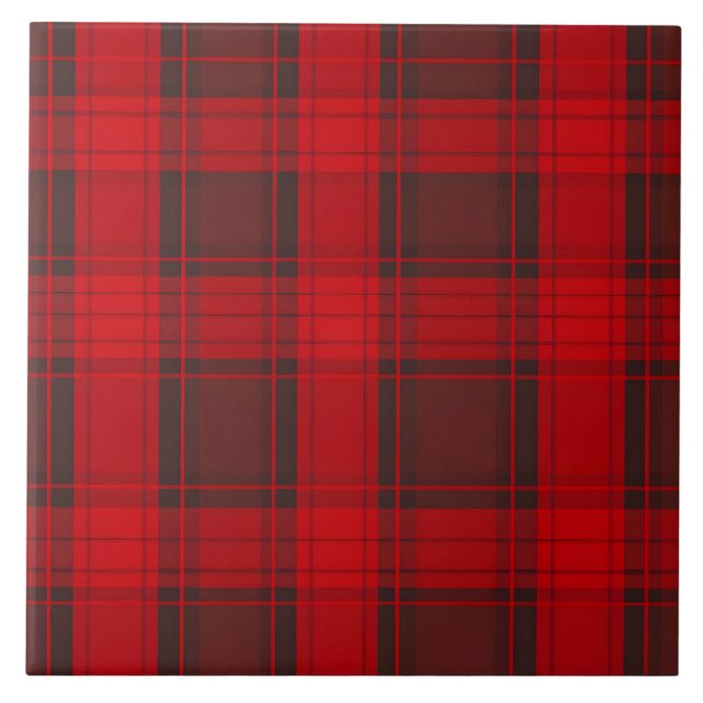 Traditionell, röd, modern Tartan-samling Kakelplatta (Framsidan)