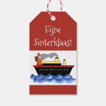 Traditionell röd Sinterklaas presentetikett