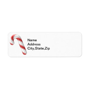Traditionell röd vit Candy cane-adressetikett Returadress Etikett