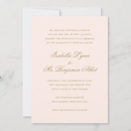 Traditionell Rosa Elegant bröllop Inbjudningar