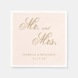 Traditionell Rosa Elegant bröllop Pappersservett